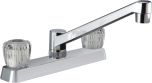 Two Handle RV Kitchen Faucet - Clear Knobs