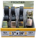 STRAP RATCHET 1" X 16' WIRE J-HOOK BLACK 1.7K (4 PK) - 285-8002