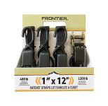 STRAP RATCHET 1" X 12" S-HOOK BLACK 1.2K (4 PK) - 285-8006