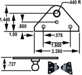 GAS SPRING FLAT MOUNTING BRACKET