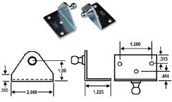 GAS SPRING ANGLED MOUNTING BRACKET