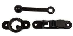 DOOR HOLD BACK BALL & SOCKET ALUM 4" BLK - 309-0004