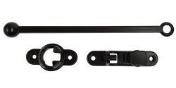 DOOR HOLD BACK BALL & SOCKET ALUM 10" BLK - 309-0010