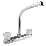 Hi-Rise RV Kitchen Faucet - Clear Knobs
