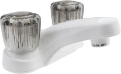 FAUCET LAVATORY W/ SMOKE KNOBS (WHITE) - 470-0022