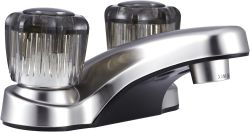 FAUCET LAVATORY W/ SMOKE KNOBS (SATIN NICKEL) - 470-0023