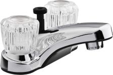 RV Lavatory Faucet w/ Shower Diverter - Clear Knobs