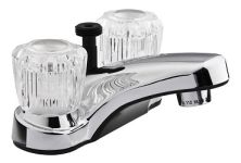 RV Lavatory Faucet w/ Shower Diverter - Clear Knobs