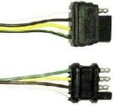 CONNECTOR PIGTAIL 4 FLAT CAR END W/ 72" WIRE LEAD - 598-4146