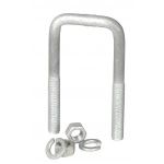 Galvanzied U-bolt 3/8"-16 x 1-5/8" x 3-9/16" Square Bend
