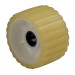 RIBBED ROLLER- YELLOW TPR 1-1/8" SHAFT