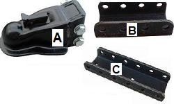 COUPLER 2" BALL CHANNEL MOUNT THUMB LATCH 8K - 657-3308