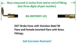BRAKE HOSE 21" 90 DEG 3/16" - 859-0021