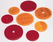 REFLECTORS ROUND W/CENTER MOUNT HOLES & ADHESIVE BACK