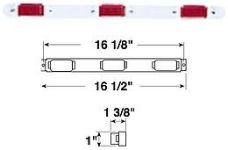 LIGHT INCAN ID LIGHT BAR 16-1/2" W/3 RED #107 LIGHTS PETERSON