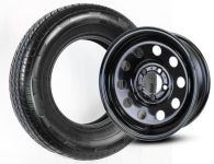 TIRE ST205/75R14 LRD ON 5on4.5 BLACK MOD RAINIER - 868-2000