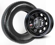 TIRE ST225/75R15 LRE ON 6on5.5 BLACK MOD RAINIER - 868-9006