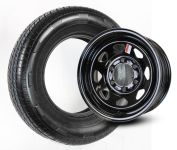 TIRE ST225/75R15 LRE ON 6on5.5 BLACK SPOKE RAINIER - 868-9032