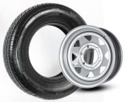 TIRE ST225/75R15 LRD ON 6on5.5 SILVER SPOKE RAINIER - 868-5103
