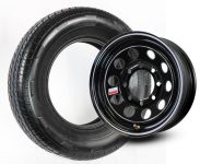 TIRE ST235/80R16 LRE ON 8on6.5 BLACK MOD RAINIER - 868-0006