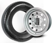 TIRE ST235/80R16 LRE ON 8on6.5 SILVER MOD RAINIER - 868-0008
